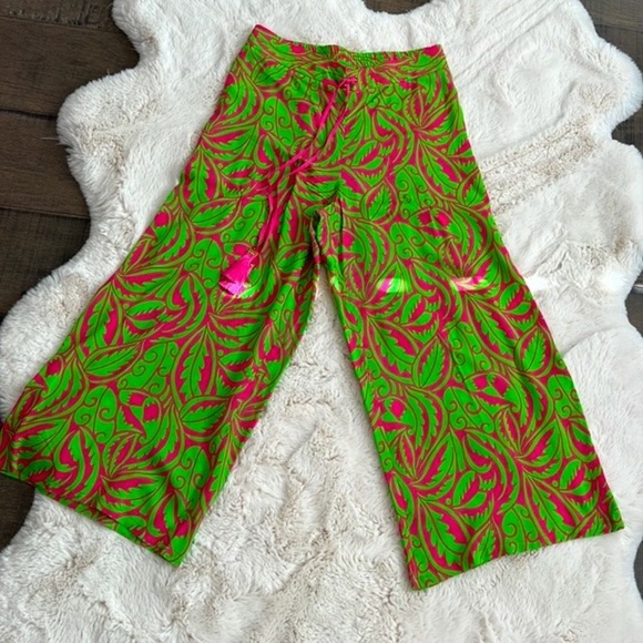 DESIGNER SET SIZE M Green Leaf Print Midi Viscose Kimono with Embroidery… - Picture 11 of 16